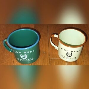2PCS HIGH WEST DISTILLLERY Park City UTAH METAL CUPS NO SEPARATING GREAT DEAL